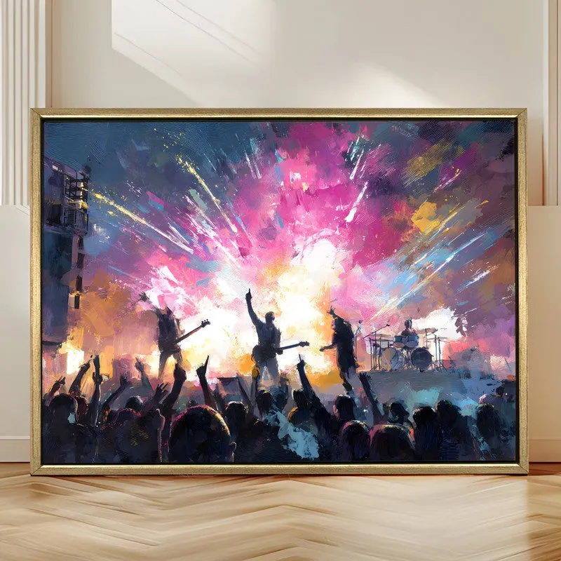 Firework Symphony Canvas Wall Painting With Frame media 4