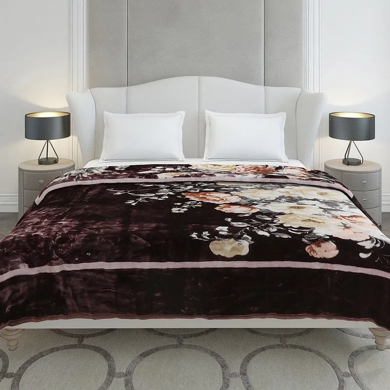 Monte Carlo Midnight Blossom Blanket (Brown) - 947 GSM media 3
