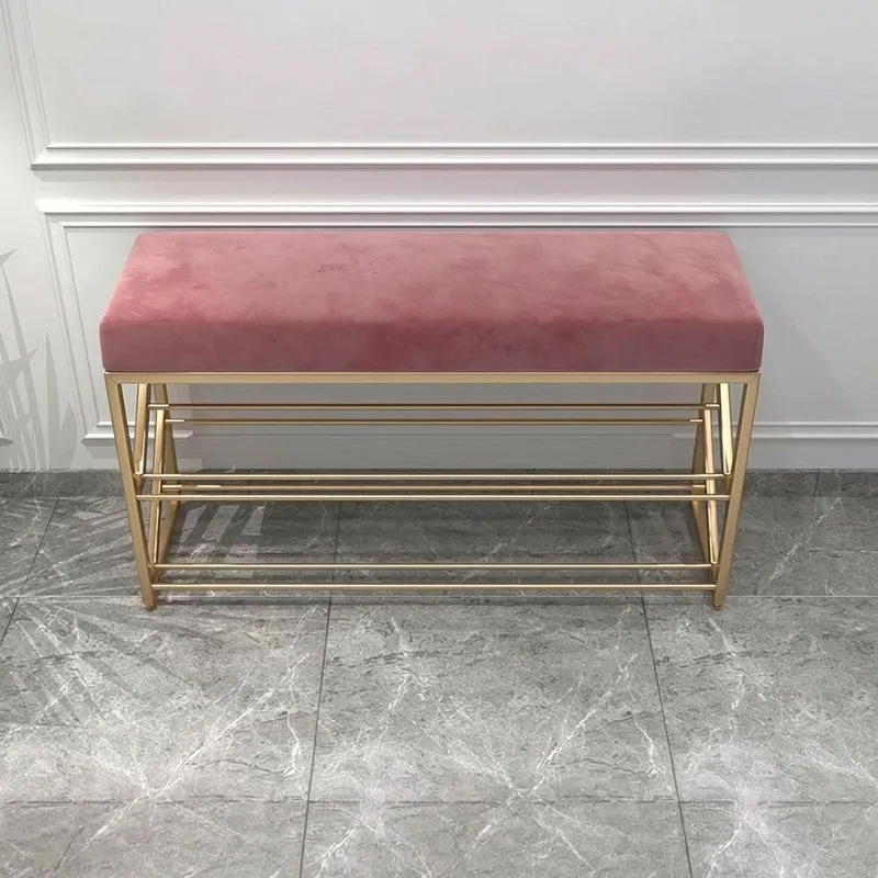 Robust Metal Shoe Rack - Gold,Maroon media 4