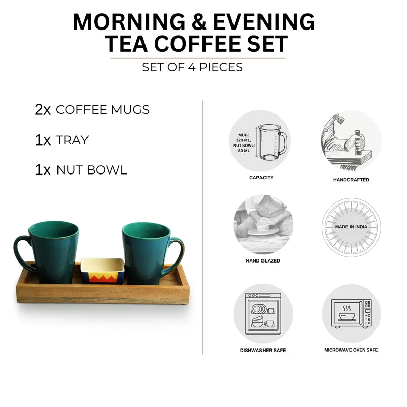 Vertex Ceramic High Tea Set (320 ML & 80 ML) - Four Piece Set media 6