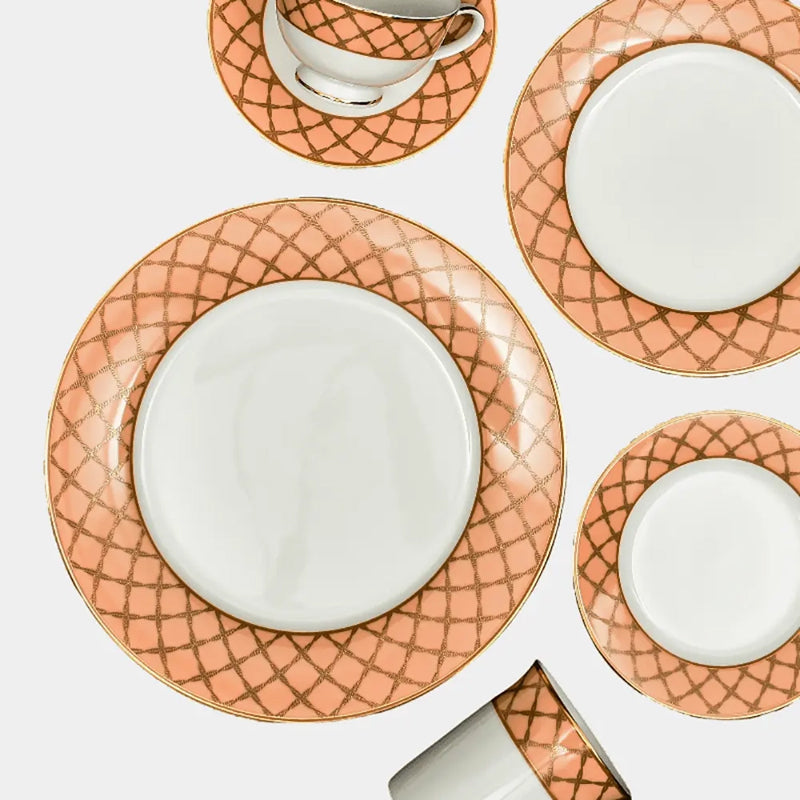 Angel Rope 24k Gold Brushed Porcelain Dinner Set - 21 Piece Set media 5
