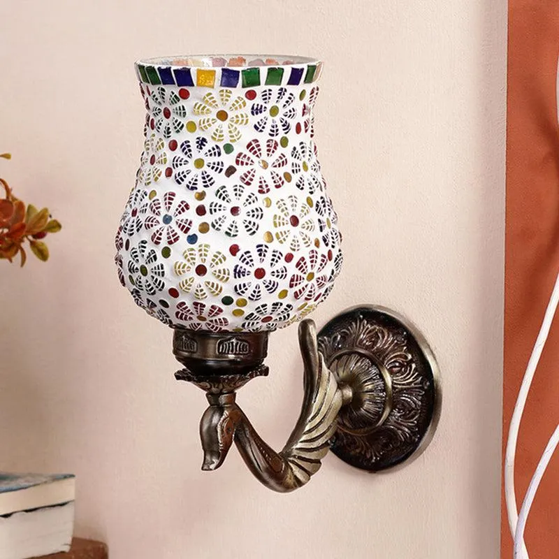 Omra Retro Mosaic Glass & Metal Wall Lamp media 3