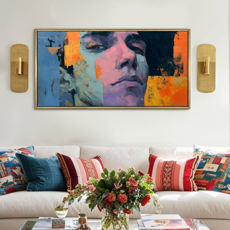 Painted Gaze Canvas Wall Painting With Frame