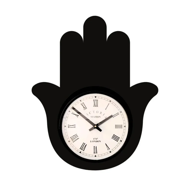 Palm Steel Analog Wall Clock - Black media 4