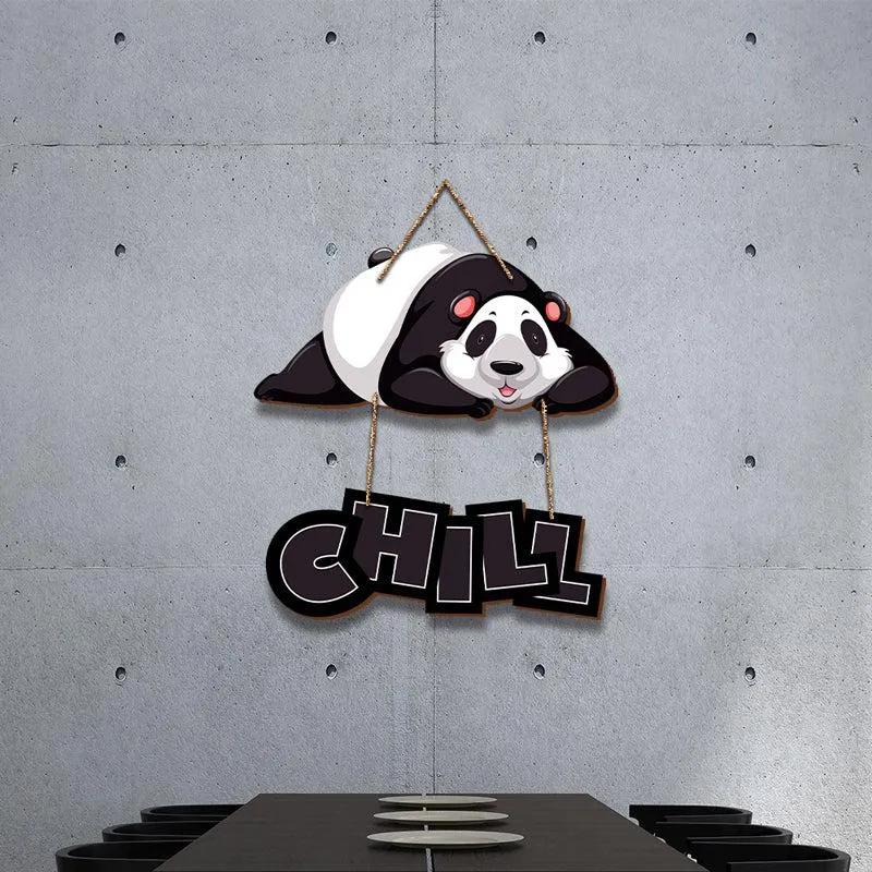 Chill Mode Panda Wood MDF Wall Hanging media 1