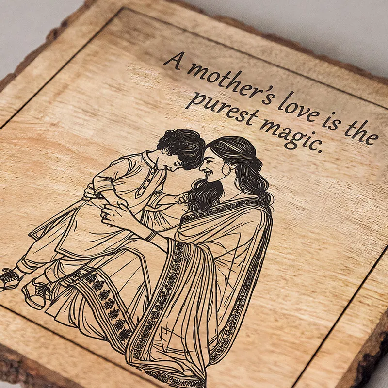 Mother's Love Wood Showpiece - Square media 4