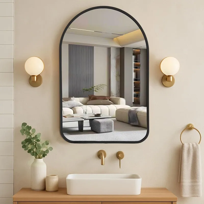 Clarion Arch Wall Mirror With Aluminium Frame - Black media 1