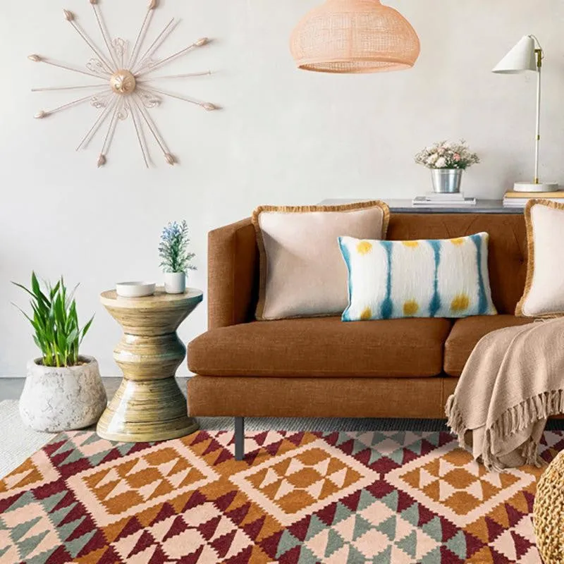 Belladonna Hand Tufted Geometric Wool & Nylon Carpet - Maroon media 8