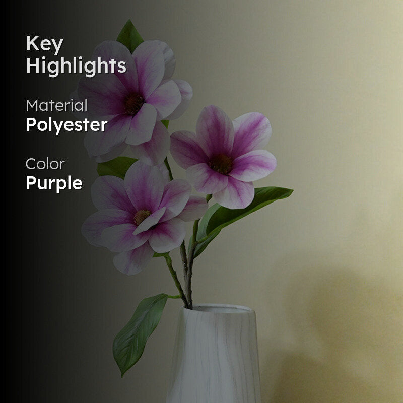 Artificial Magnolia Flower Stick - Purple media 2