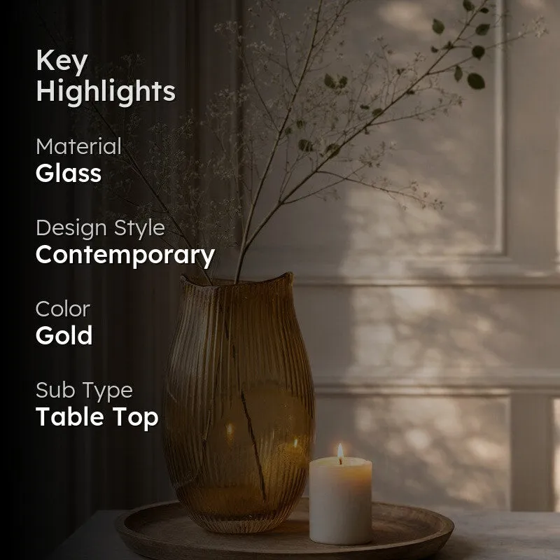 Gridon Glass Vase - Gold media 2