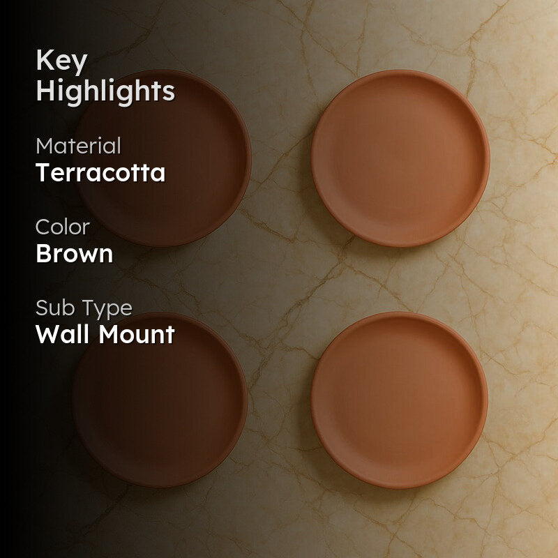 Terrya Handcrafted Terracotta Wall Plate - Set Of Four media 2