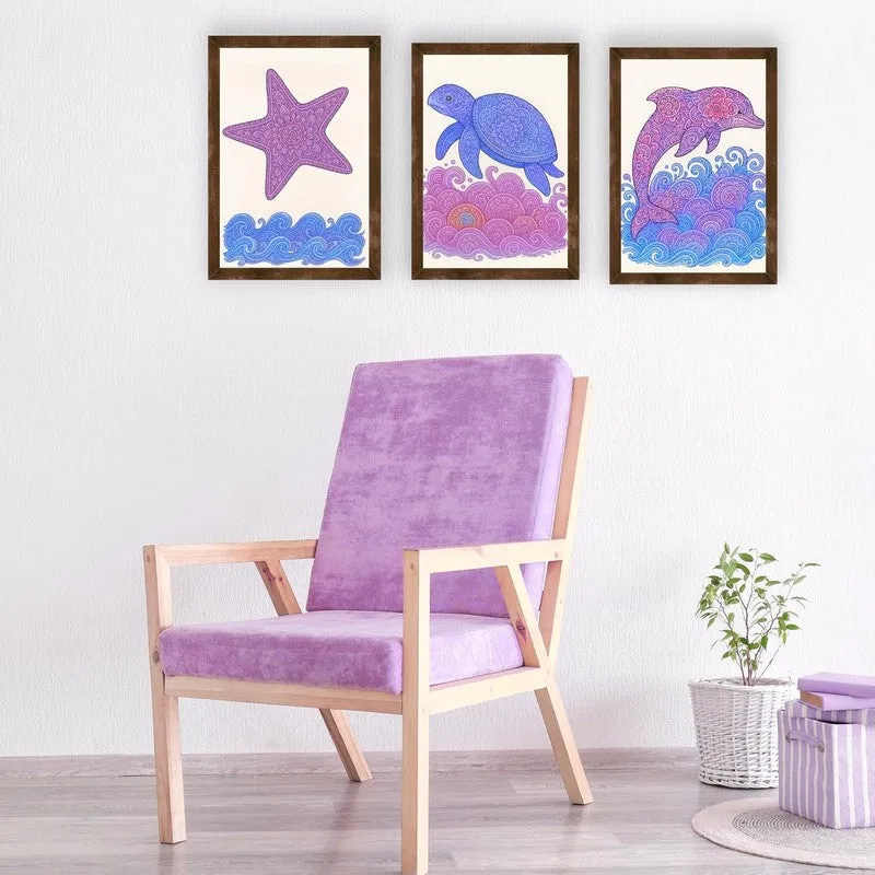 Aqua Bliss Paper Wall Painting With Frame - Brown media 4