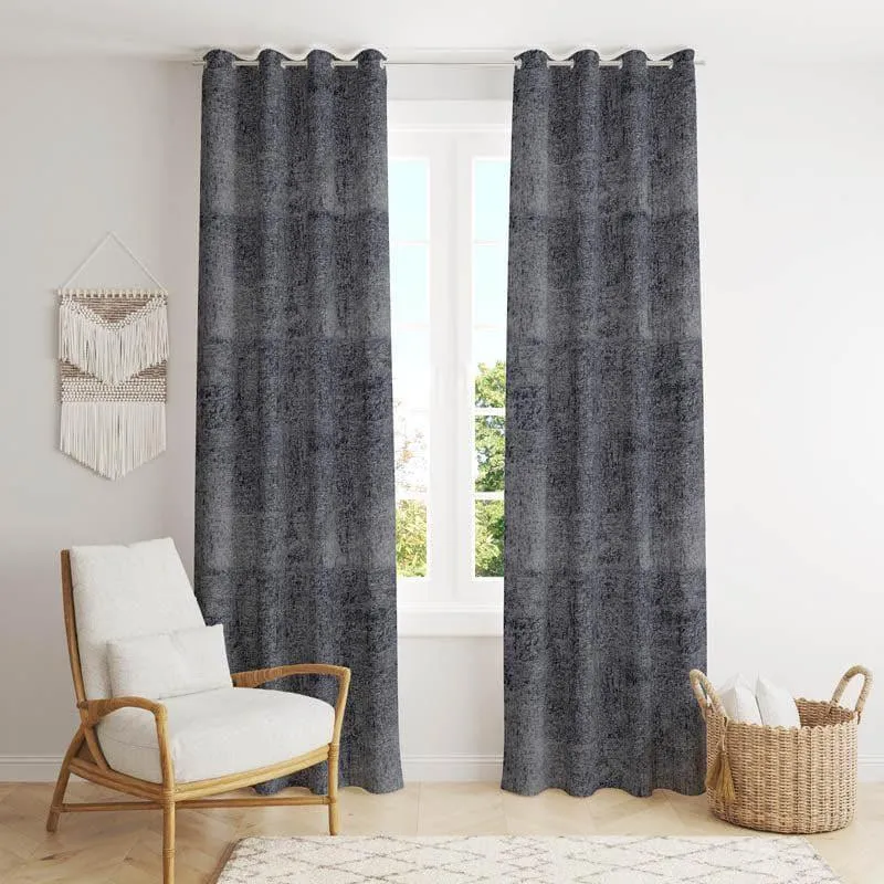 Zephyr Jacquard Single Curtain (Charcoal) media 1