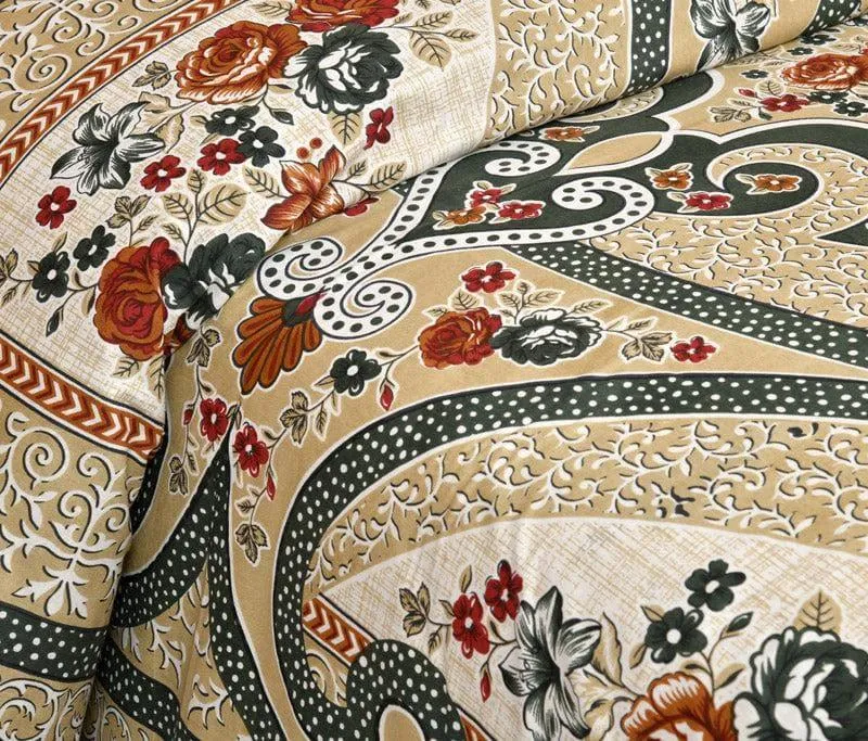 Simayaa Printed Cotton Bedsheet (Red) - 160 TC media 4
