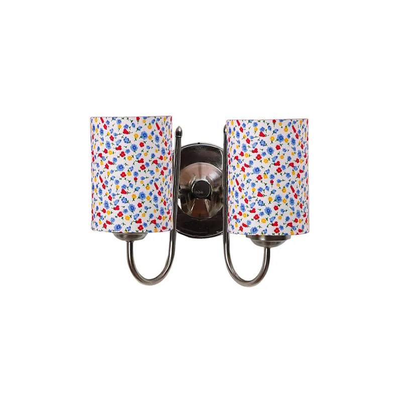 Veda Duo Color Splash Cylindrical Fabric & Metal Wall Lamp media 4
