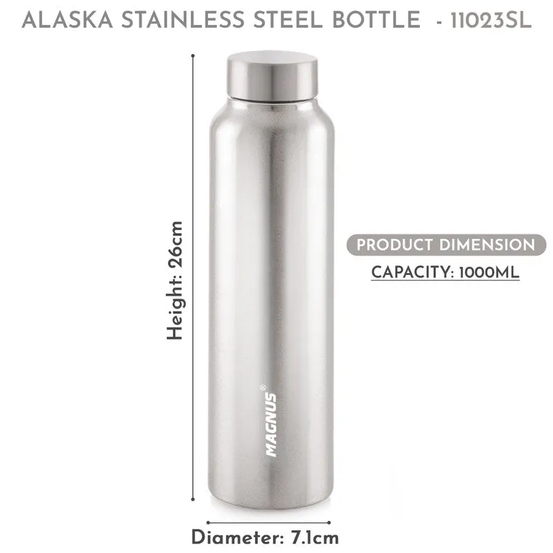 Hydrix Stainless Steel Water Bottle (Silver) - 1000 mL media 9