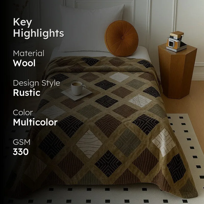 Cross Box Wool Blankets - 330 GSM media 2
