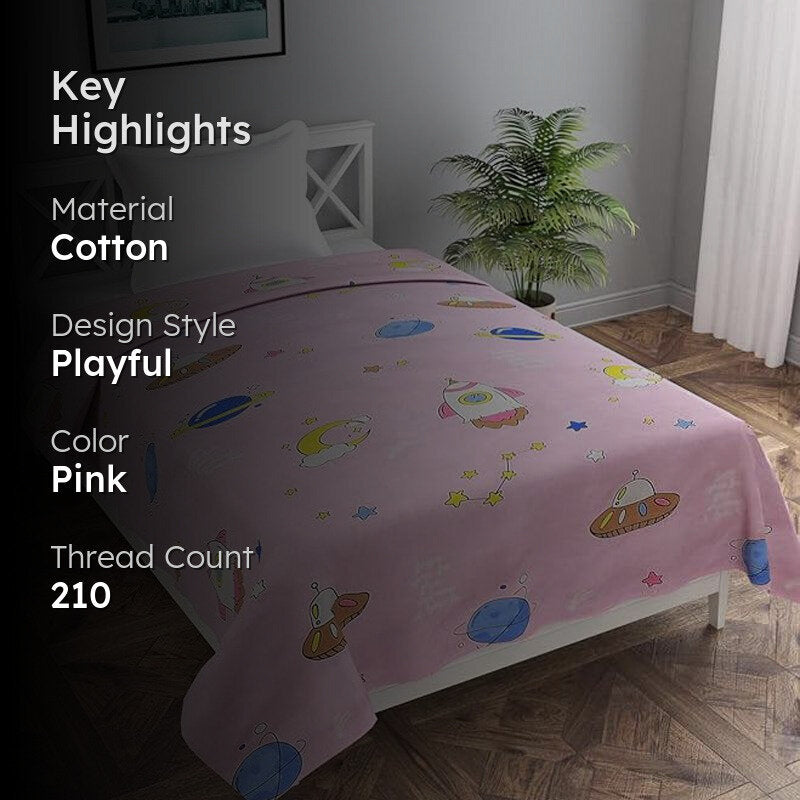 Starship Slumber Party Kids' Cotton Duvet Cover - 210 TC media 2