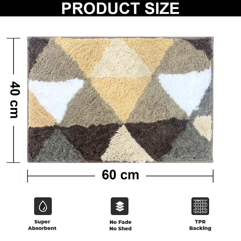 Soft Traingles Microfiber Bath Mat - Gold media 7