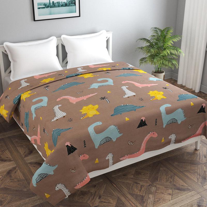 Tiny Dino Kids' Cotton Duvet Cover - 210 TC