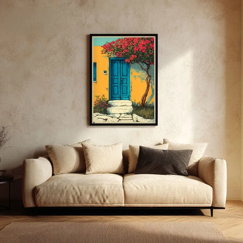 Floral Shade Canvas Wall Painting - Black Frame media 1