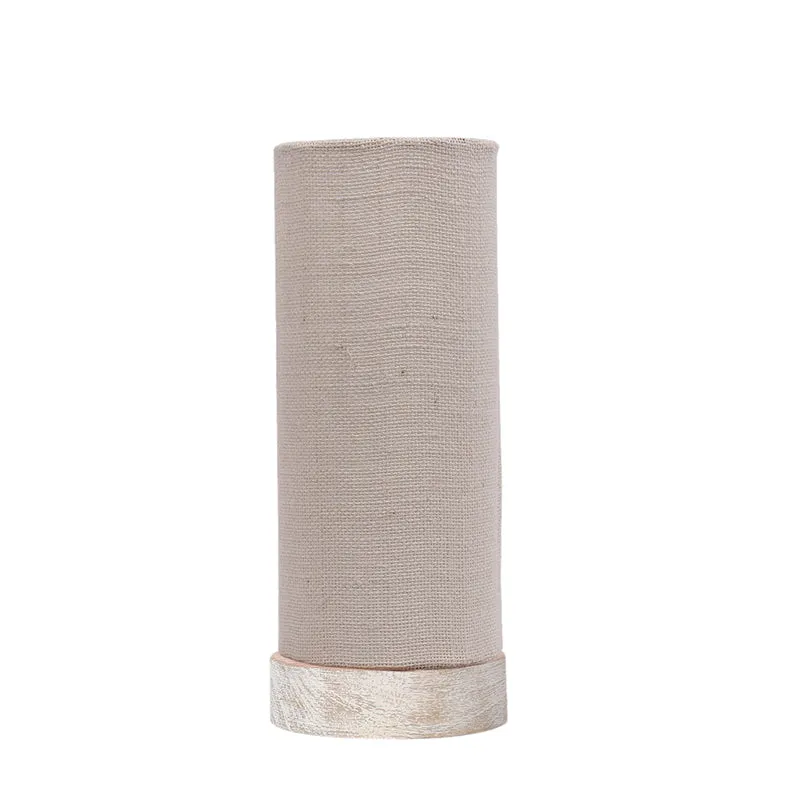 Ocra Tower Wooden Table Lamp With Jute Shade - White media 8