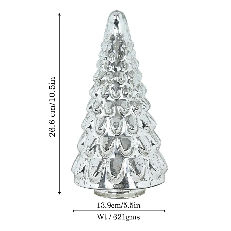 Vibrant Pine Xmas Tree Glass Table Lamp - Silver media 5