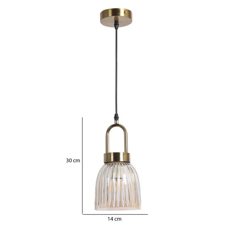 Auric Ribbed Glass Ceiling Lamp media 8