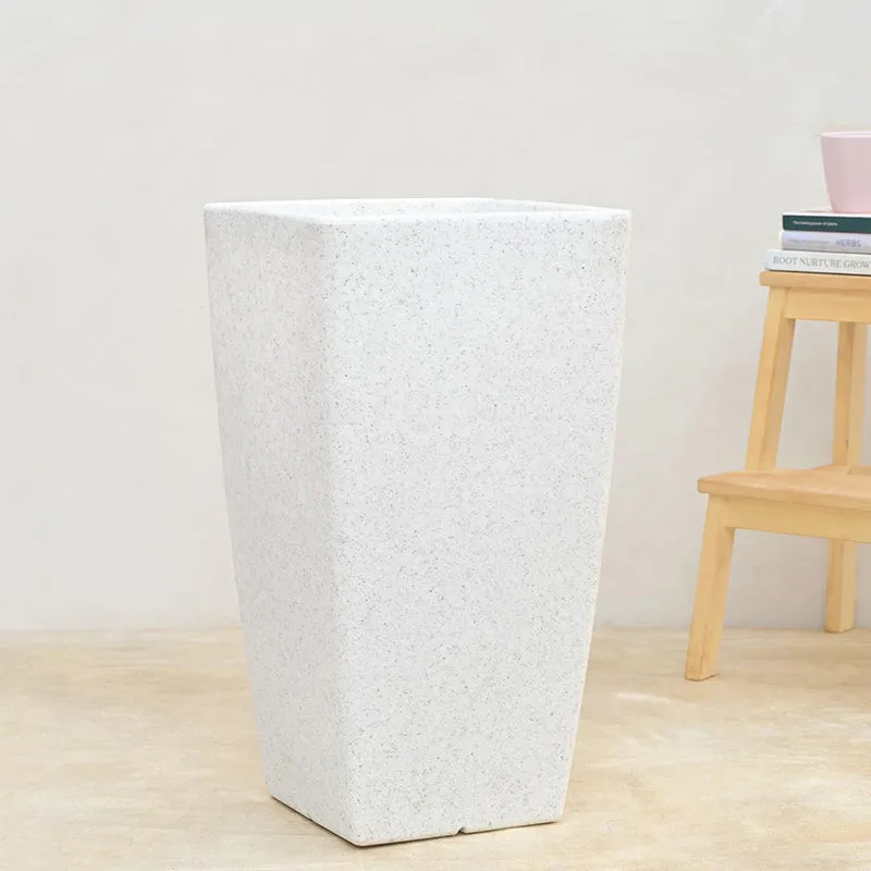 Ugaoo Lava Bloc Plastic Planter - White media 5