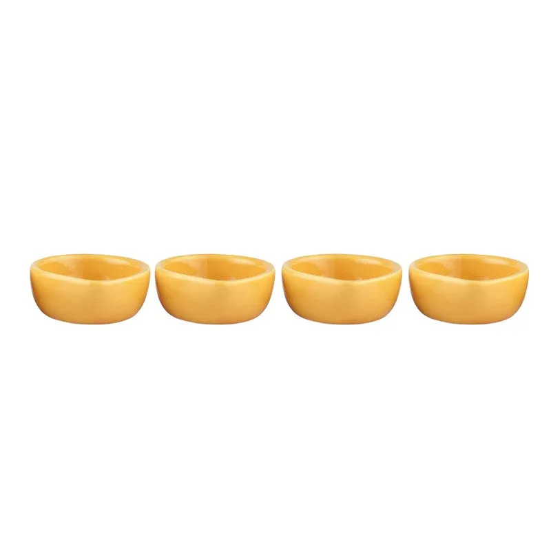 Earthen Festive Diya Set (Yellow) - Set Of Four media 4