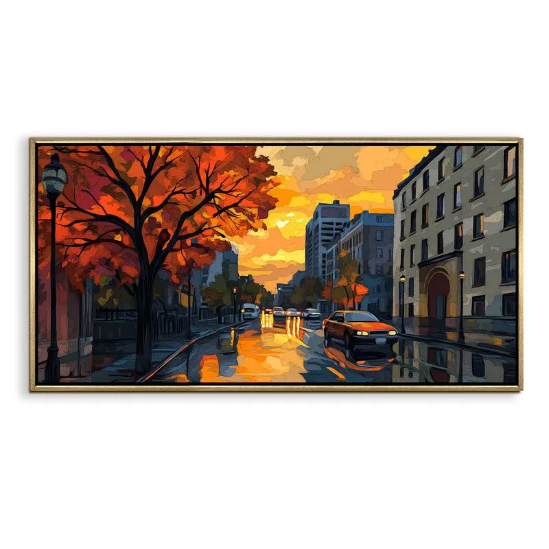 Autumndrift Canvas Wall Painting With Frame media 3