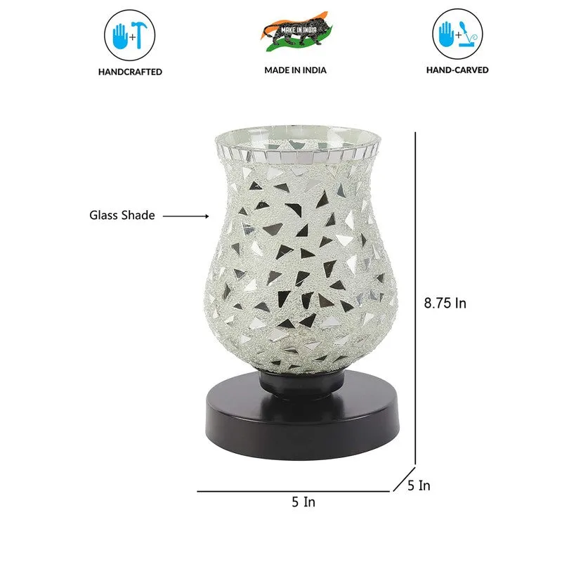 Blazeira Mosaic Glass Table Lamp With Wooden Base - Multicolor media 8