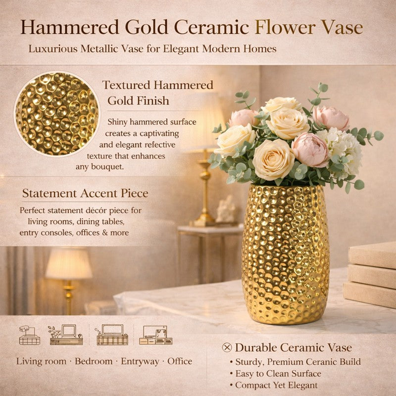 Opulent Glow Ceramic Vase media 8