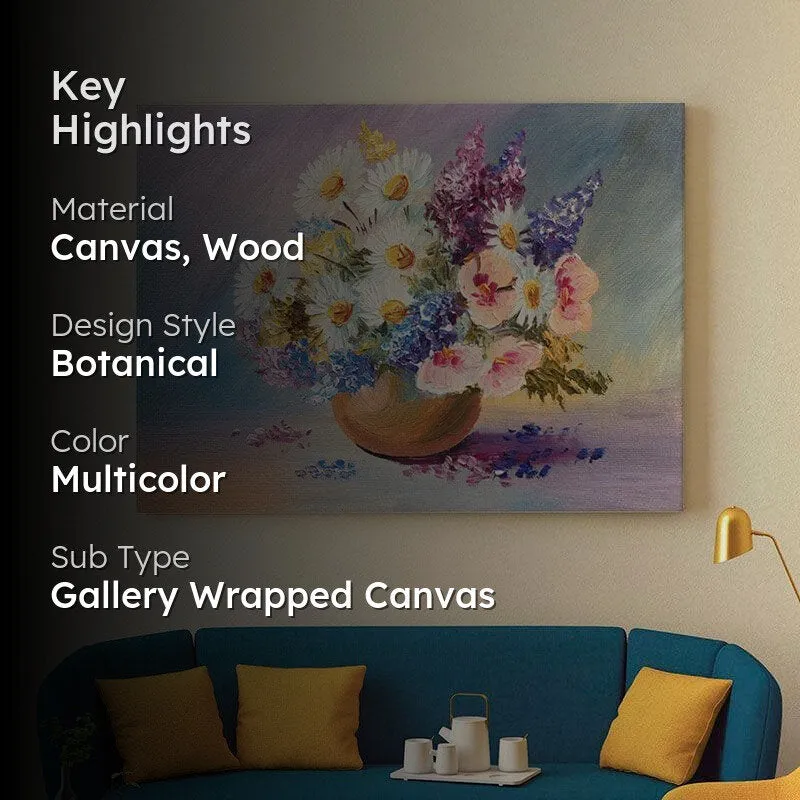 Summer Flowers Canvas Wall Painting - Gallery Wrap media 2