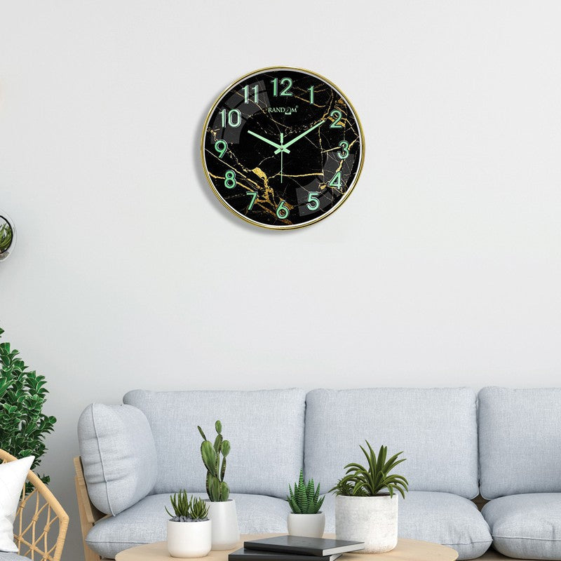 Marvello Round Modern Plastic Wall Clock - Black