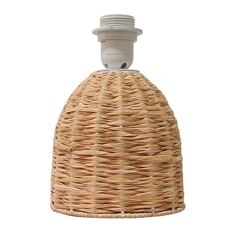 Palladian Curve Raffia Fabric Table Lamp - Beige,Brown media 3