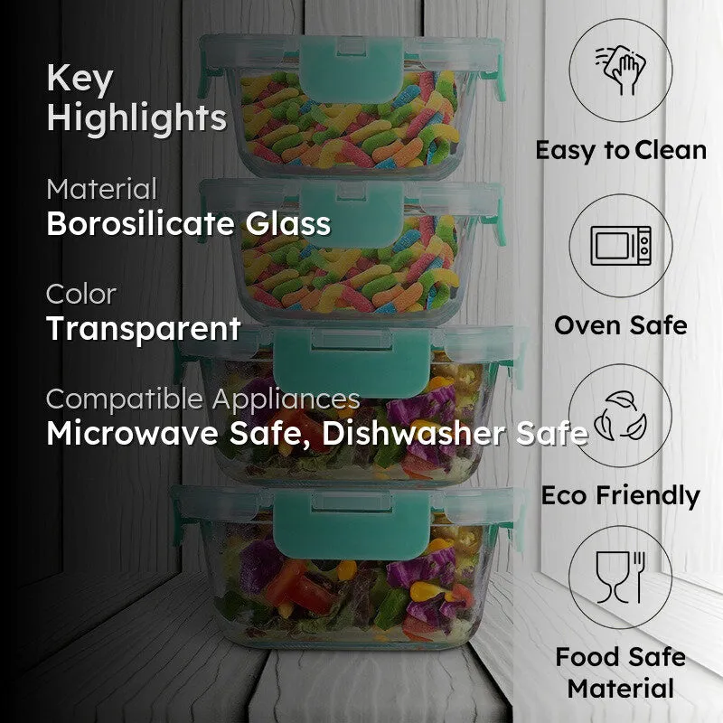Grablo Leak Proof Glass Lunch Box - Set Of Four media 2
