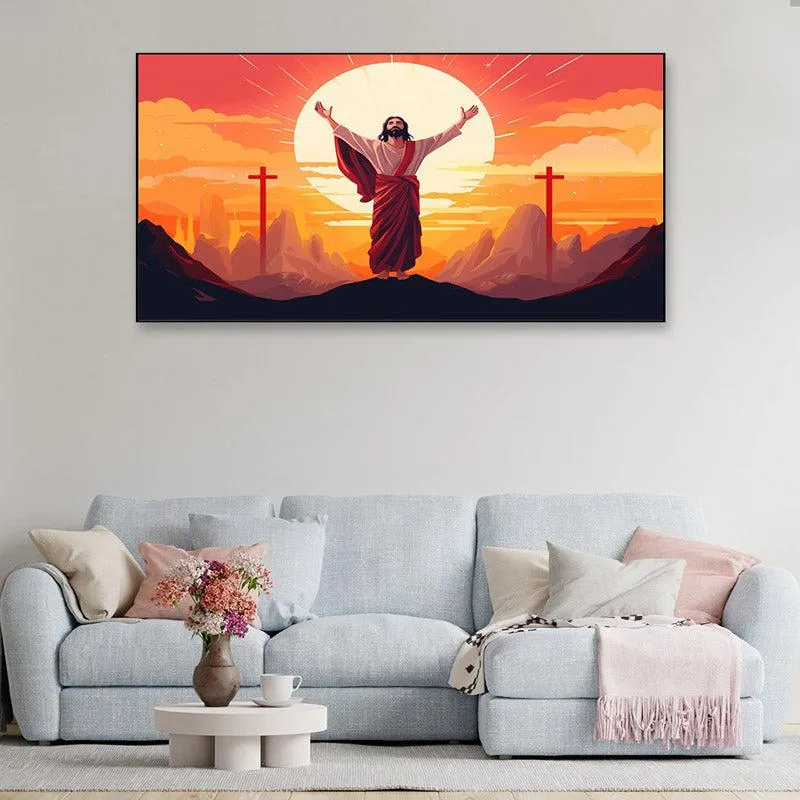 Jesus Saviour Wall Painting With Frame media 3