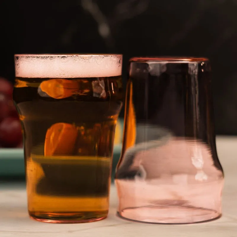 Golden Vintage Pint Drinking Glass(290 mL) - Set Of Two media 1