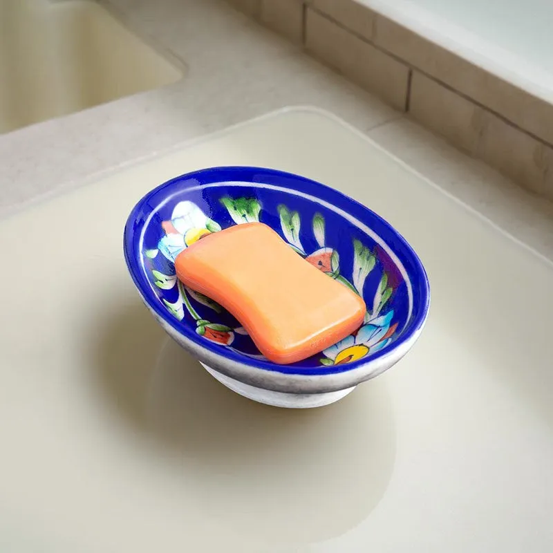 Aura Ceramic Soap Dish - Dark Blue media 1
