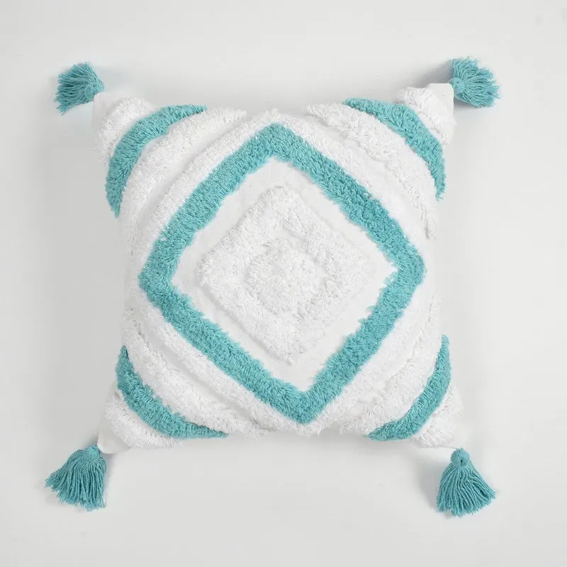 Kasper Chroma Tufted Cushion Cover (Blue) - Set Of Five media 5