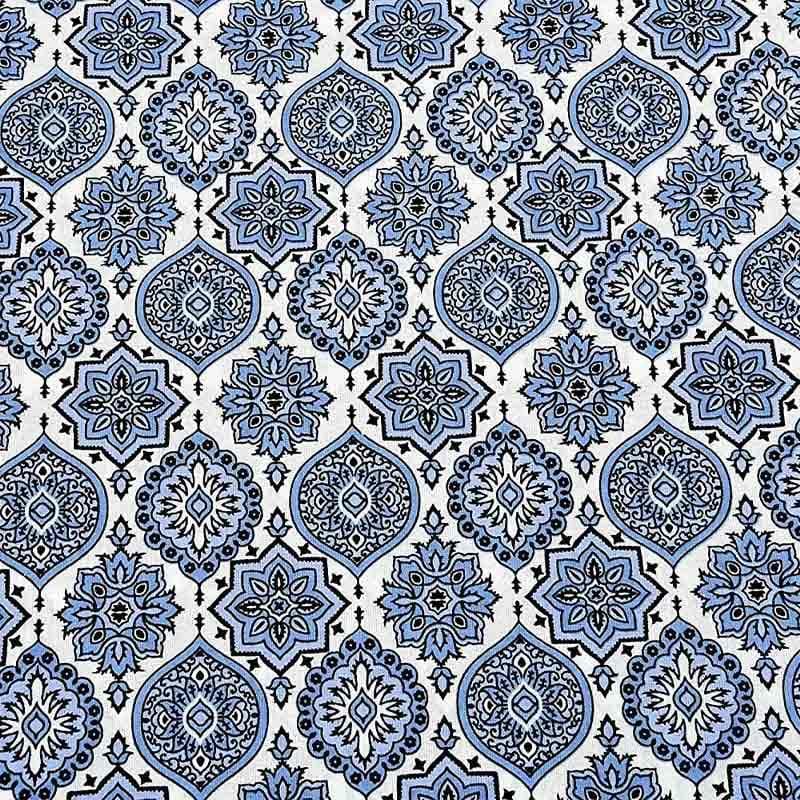 Neelambari Jaipuri Cotton Bedsheet (Blue) - 144 TC image 6