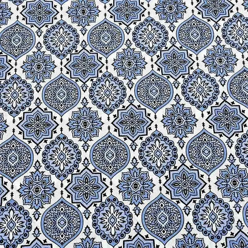 Neelambari Jaipuri Cotton Bedsheet (Blue) - 144 TC media 6