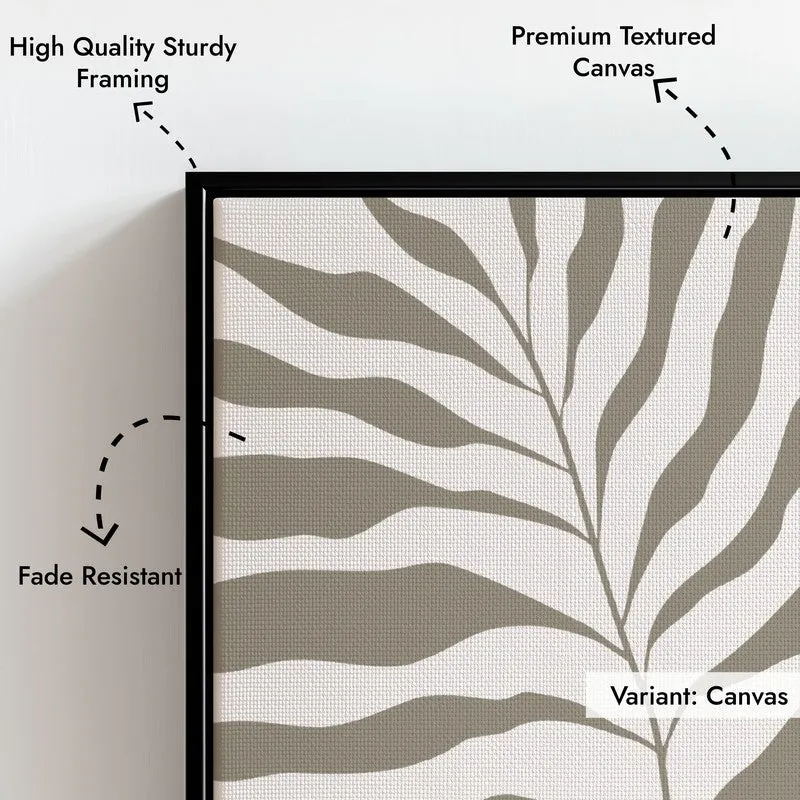 Neutral Bloom Canvas Wall Painting With Black Frame media 5