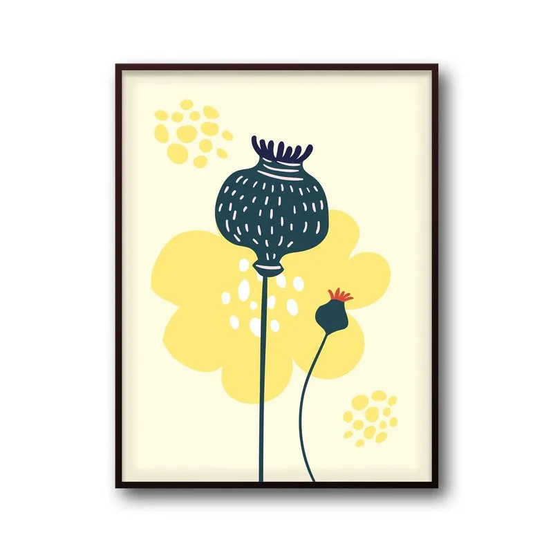 Sunlit Botanic Tranquility Archival Canvas Wall Art - Black Frame media 8