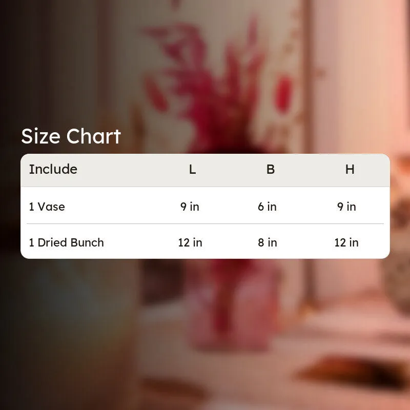 Elegant Pink Glass Vase with Dried Flowers media 6