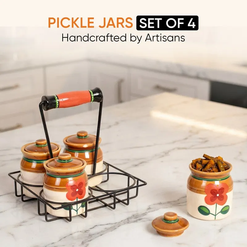 Achaari Ceramic Jar with Stand - Five Piece Set media 4