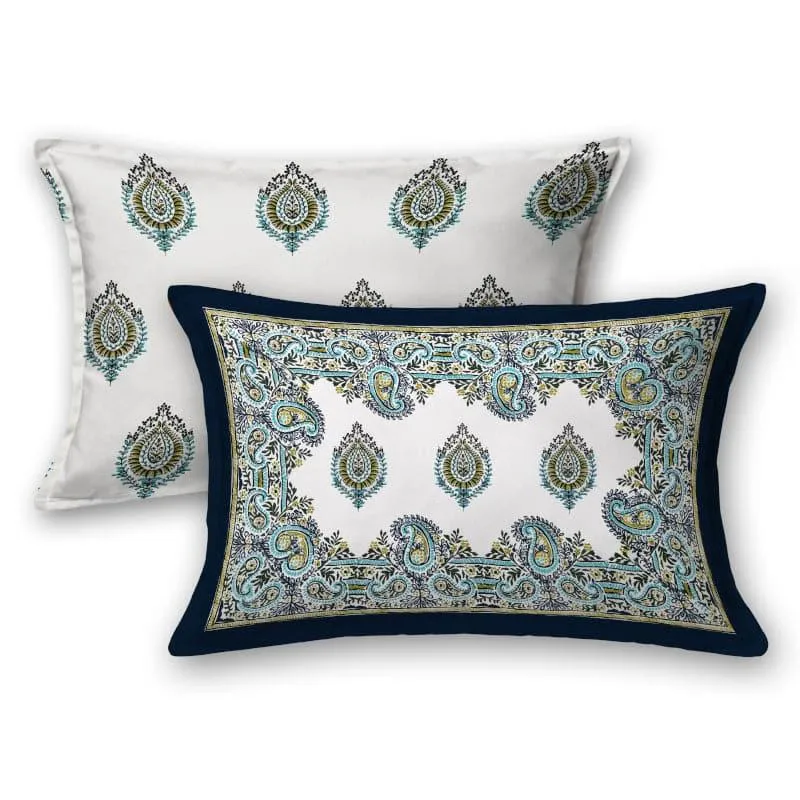 Deekshika Printed Cotton Bedsheet (Blue) - 150 TC media 6
