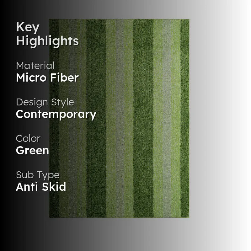 Line Tuft Anti Slip Carpet - Green media 2