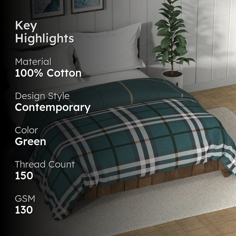 Nautica Tessera Reversible Geometric Cotton Comforter (Green) - 150 TC/130 GSM media 2